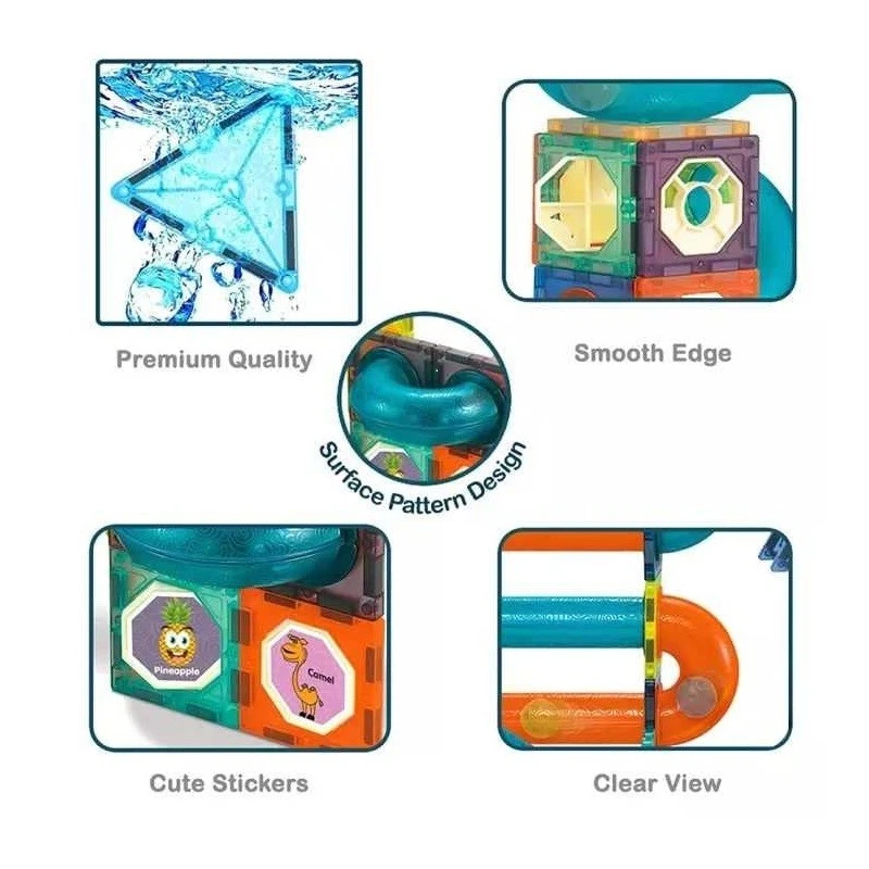 Магнитен конструктор MalPlay Писта със светещи топчета